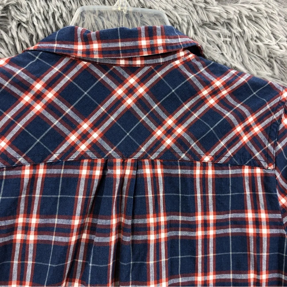 J. Crew Shirt Womens XS Blue Red Plaid Button Up Long Sleeve